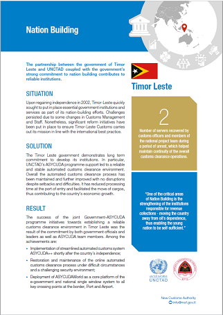 Estudo de Caso sobre a Construção da Nação através do ASYCUDA em Timor-Leste