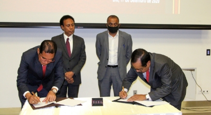 Assinatura da Cooperação Técnica entre a TradeInvest Timor-Leste e a Autoridade Aduaneira em 17 de setembro de 2020.